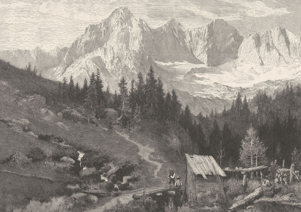 AUSTRIA. Part of the Dachstein Range. Austrian Alps c1893 old antique print